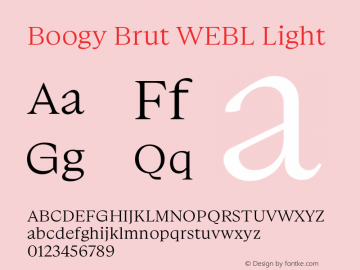Boogy Brut WEBL Light Version 1.001;hotconv 1.0.109;makeotfexe 2.5.65596图片样张