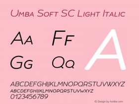 UmbaSoft-SCLightItalic Version 3.010 | w-rip DC20181205 Font Sample