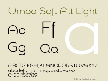 UmbaSoft-AltLight Version 1.010 | w-rip DC20181205 Font Sample