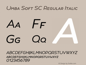 UmbaSoft-SCItalic Version 3.010 | w-rip DC20181205 Font Sample