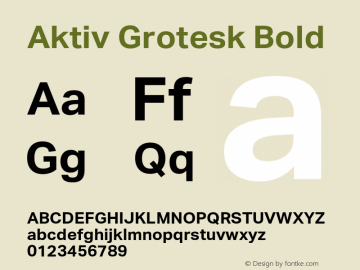 AktivGrotesk-Bold Version 4.000 | w-rip DC20180615图片样张