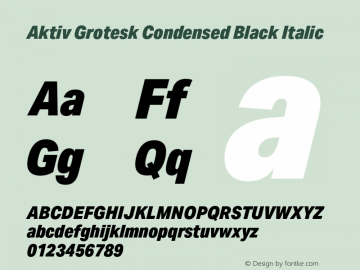 AktivGroteskCd-BlackItalic Version 1.001 | w-rip DC20180615图片样张