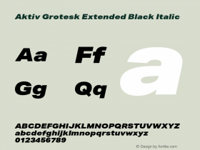 AktivGroteskEx-BlackItalic Version 1.001 | w-rip DC20180615图片样张