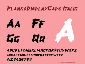 PlanksDisplayCaps Italic The IMSI MasterFonts Collection, tm 1995, 1996 IMSI (International Microcomputer Software Inc.) Font Sample