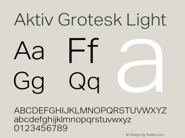 AktivGrotesk-Light Version 4.000 | w-rip DC20180615图片样张