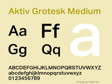 AktivGrotesk-Medium Version 4.000 | w-rip DC20180615 Font Sample