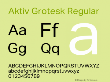 AktivGrotesk-Regular Version 4.000 | w-rip DC20180615 Font Sample