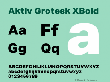 AktivGrotesk-XBold Version 2.000 | w-rip DC20180615 Font Sample