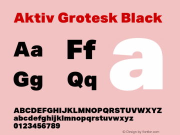 AktivGrotesk-Black Version 2.000 | w-rip DC20180615 Font Sample