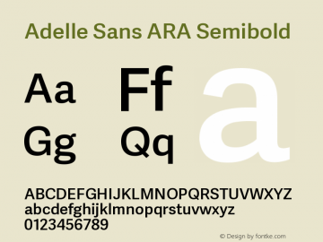 Adelle Sans ARA Sb Version 2.500;PS 002.500;hotconv 1.0.88;makeotf.lib2.5.64775 Font Sample