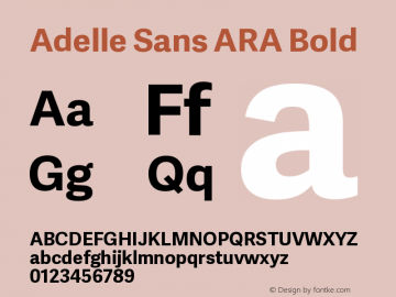 Adelle Sans ARA Bold Version 2.500;PS 002.500;hotconv 1.0.88;makeotf.lib2.5.64775 Font Sample