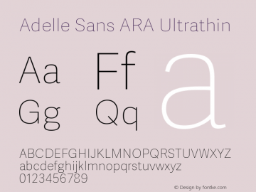 Adelle Sans ARA Ut Version 2.500;PS 002.500;hotconv 1.0.88;makeotf.lib2.5.64775图片样张