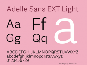 Adelle Sans EXT Light Version 2.000;hotconv 1.0.109;makeotfexe 2.5.65596 Font Sample