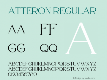 Atteron Version 1.00;October 18, 2020;FontCreator 12.0.0.2552 64-bit Font Sample