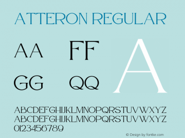 Atteron Version 1.00;October 18, 2020;FontCreator 12.0.0.2552 64-bit Font Sample