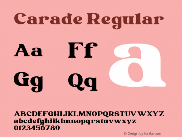 Carade Version 1.00;October 13, 2020;FontCreator 12.0.0.2552 64-bit Font Sample