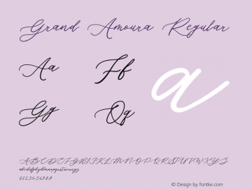 Grand Amoura Version 1.00;October 15, 2020;FontCreator 12.0.0.2525 64-bit Font Sample