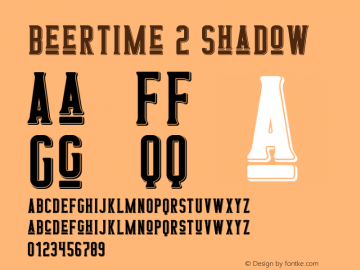 BeerTime 2 Shadow Version 1.00;August 19, 2020;FontCreator 13.0.0.2681 64-bit图片样张