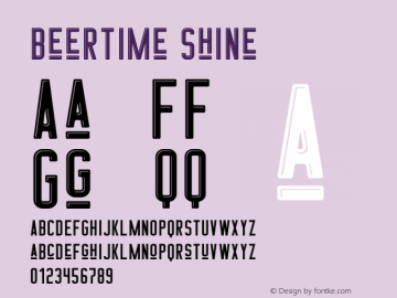 BeerTime Shine Version 1.00;August 19, 2020;FontCreator 13.0.0.2681 64-bit图片样张