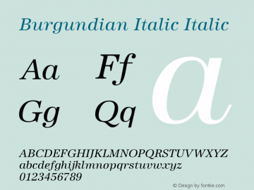 Burgundian Italic Italic Unknown图片样张