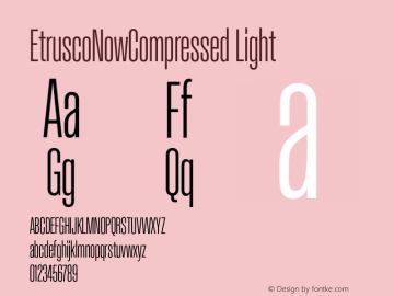 EtruscoNowCompressed Light Version 1.001;hotconv 1.0.109;makeotfexe 2.5.65596图片样张