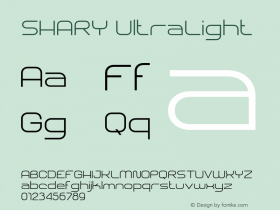 SHARY UltraLight Version 1.000;hotconv 1.0.109;makeotfexe 2.5.65596图片样张