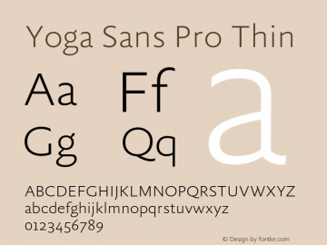 YogaSansPro-Thin Version 7.504; 2015; (debug) Font Sample