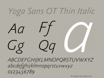 YogaSansOT-ThinItalic Version 7.504; 2015; (debug)图片样张