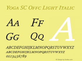 Yoga SC Offc Light Italic Version 7.504; 2015; Build 1020图片样张