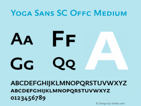 Yoga Sans SC Offc Medium Version 7.504; 2015; Build 1020图片样张