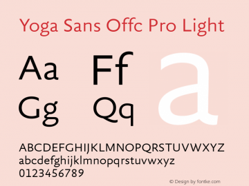 Yoga Sans Offc Pro Light Version 7.504; 2015; Build 1020图片样张