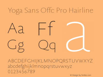 Yoga Sans Offc Pro Hairline Version 7.504; 2015; Build 1020图片样张