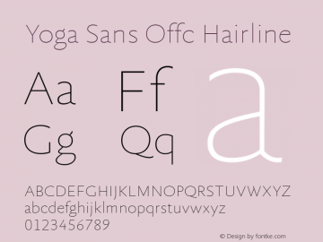 Yoga Sans Offc Hairline Version 7.504; 2015; Build 1020 Font Sample