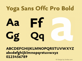 Yoga Sans Offc Pro Bold Version 7.504; 2009; Build 1021 Font Sample