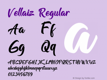 Vellaiz Version 1.00;October 19, 2020;FontCreator 12.0.0.2525 64-bit Font Sample