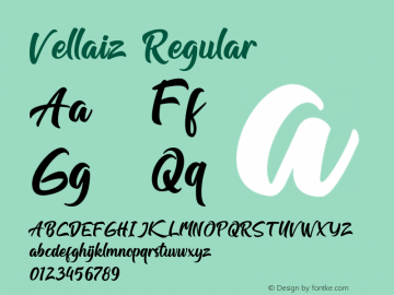 Vellaiz Version 1.00;October 19, 2020;FontCreator 12.0.0.2525 64-bit Font Sample