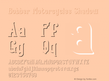 Bobber Motorcycles Shadow Version 1.00;July 28, 2020;FontCreator 13.0.0.2681 64-bit Font Sample