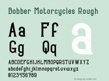 Bobber Motorcycles Rough Version 1.00;July 28, 2020;FontCreator 13.0.0.2681 64-bit Font Sample