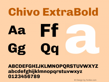 Chivo ExtraBold Version 1.007;PS 001.007;hotconv 1.0.88;makeotf.lib2.5.64775 Font Sample