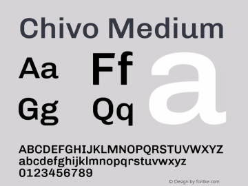 Chivo Medium Version 1.007;PS 001.007;hotconv 1.0.88;makeotf.lib2.5.64775 Font Sample
