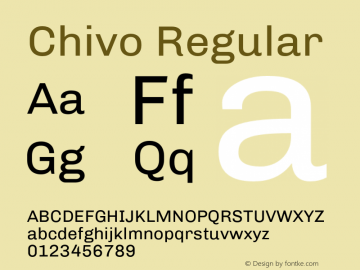 Chivo Regular Version 1.007;PS 001.007;hotconv 1.0.88;makeotf.lib2.5.64775 Font Sample