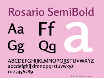 Rosario SemiBold Version 1.004;PS 001.004;hotconv 1.0.88;makeotf.lib2.5.64775 Font Sample