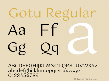 Gotu Version 2.300;hotconv 1.0.109;makeotfexe 2.5.65596; ttfautohint (v1.8.1) Font Sample