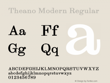 Theano Modern Bold Version 1.00 Font Sample