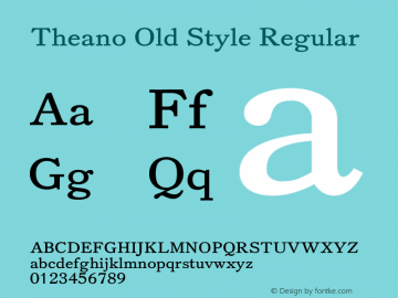 Theano Old Style Bold Version 1.00 Font Sample