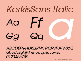 KerkisSans Italic Version 001.000图片样张