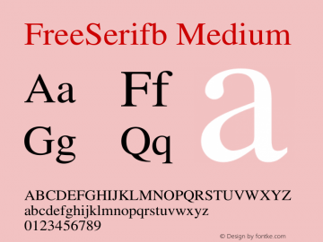 Free Serifb Version $Revision: 1.358 $ Font Sample