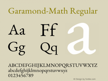 Garamond-Math Version 2019-08-16图片样张