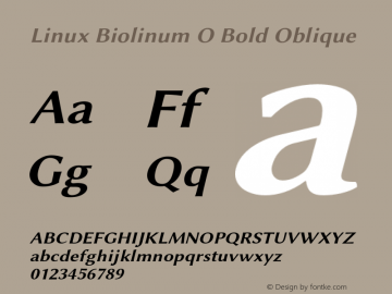 Linux Biolinum O Bold Oblique Version 1.3.2 Font Sample