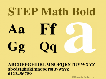 STEP Math Bold Version 2.0.3 Font Sample